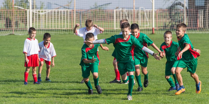 victory on Kids football match